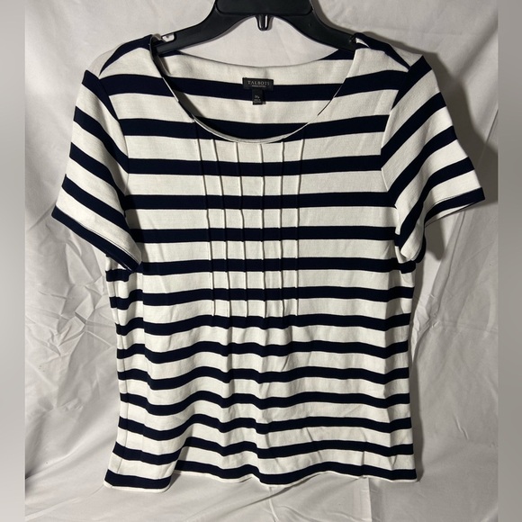 Talbots striped nautical textured scoop neck women’s plus sized blouse size 1Xp - Picture 1 of 8